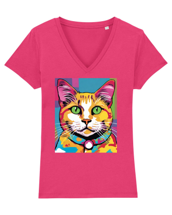 Pop Art  Cat Raspberry