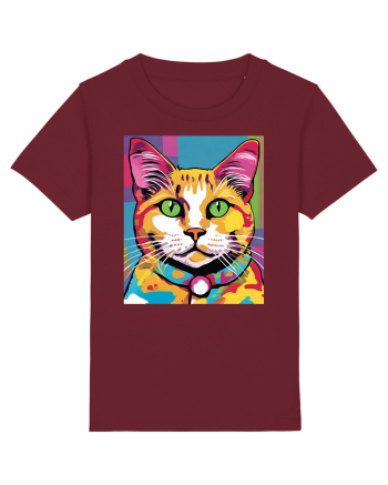 Pop Art  Cat Burgundy