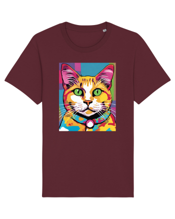 Pop Art  Cat Burgundy