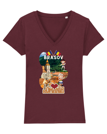 Brasov I love Romania Burgundy