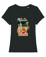 Brasov I love Romania Tricou mânecă scurtă guler larg fitted Damă Expresser
