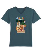 Brasov I love Romania Tricou mânecă scurtă guler V Bărbat Presenter