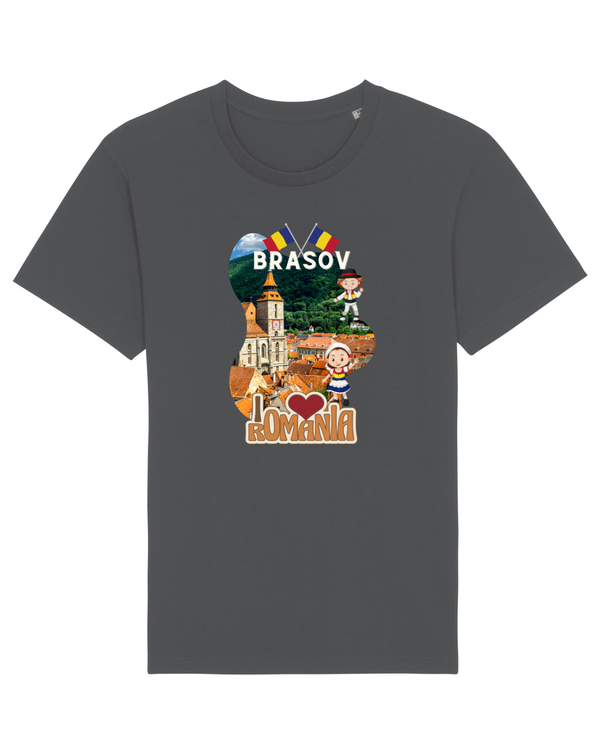 Tricou mânecă scurtă Unisex Rocker Anthracite