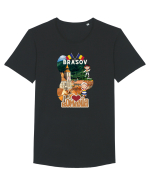 Brasov I love Romania Tricou mânecă scurtă guler larg Bărbat Skater