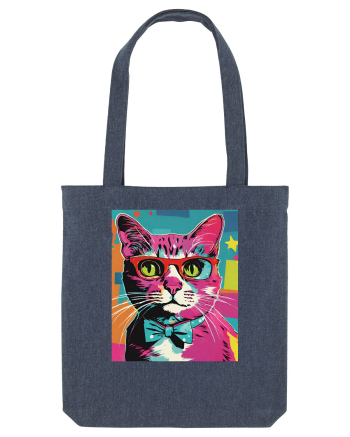 Pop Art  Cat Midnight Blue