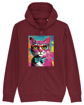 Pop Art  Cat Burgundy