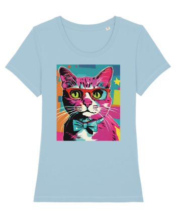 Pop Art  Cat Sky Blue