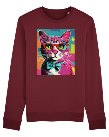 Pop Art  Cat Burgundy