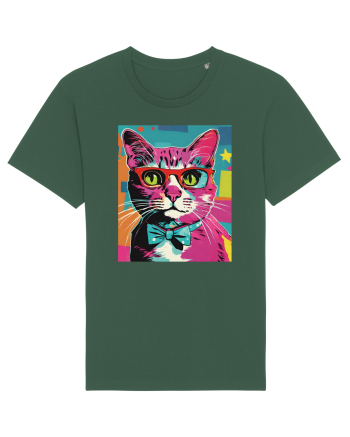 Pop Art  Cat Bottle Green