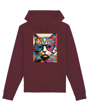 Pop Art  Cat Burgundy