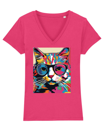 Pop Art  Cat Raspberry