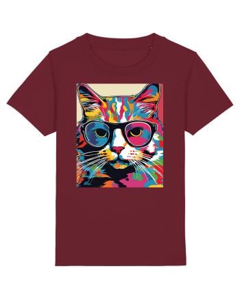 Pop Art  Cat Burgundy