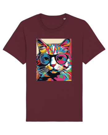 Pop Art  Cat Burgundy