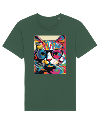 Pop Art  Cat Bottle Green