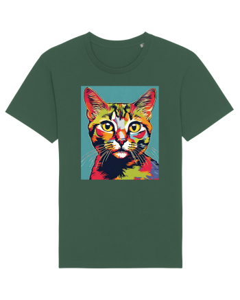 Pop Art  Cat Bottle Green
