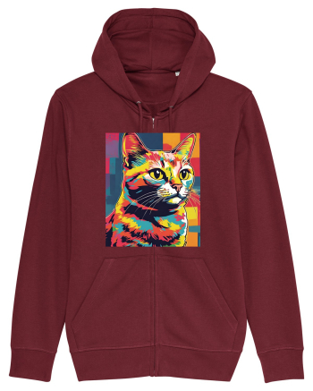 Pop Art  Cat Burgundy