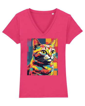 Pop Art  Cat Raspberry