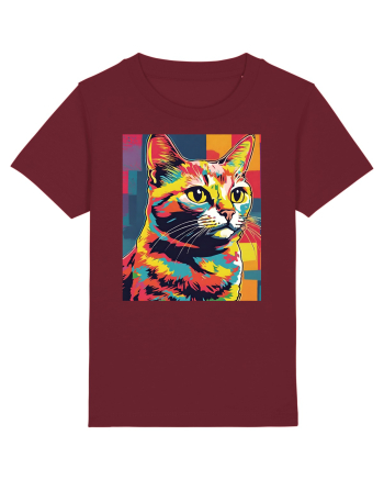 Pop Art  Cat Burgundy