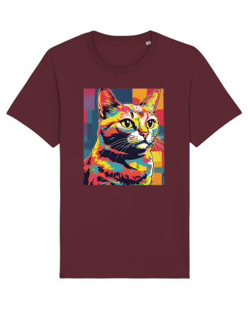 Pop Art  Cat Burgundy