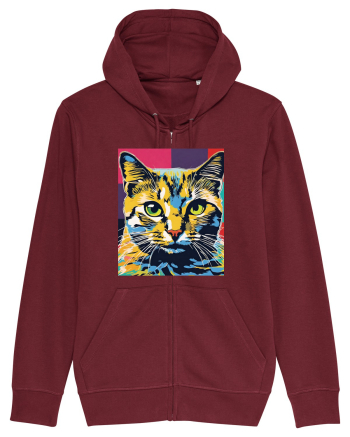 Pop Art  Cat Burgundy