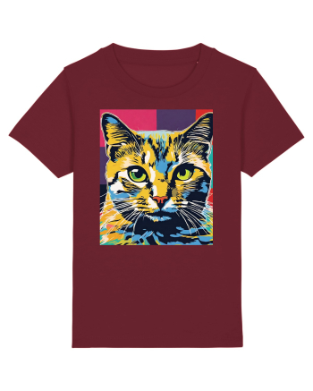 Pop Art  Cat Burgundy