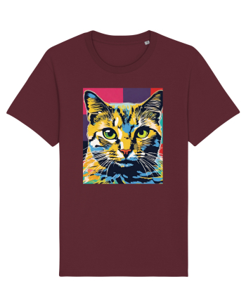Pop Art  Cat Burgundy