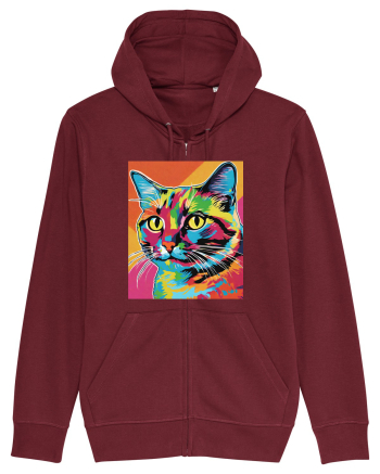 Pop Art  Cat Burgundy