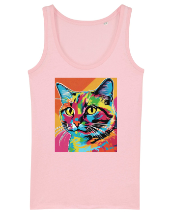 Pop Art  Cat Cotton Pink