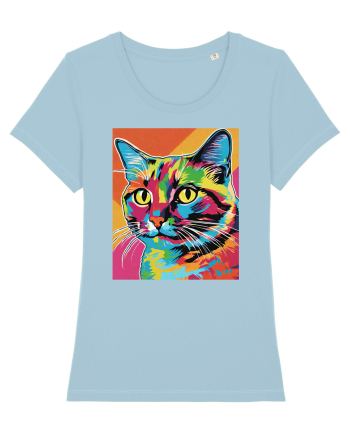 Pop Art  Cat Sky Blue