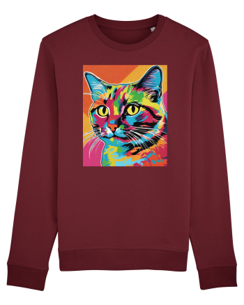 Pop Art  Cat Burgundy