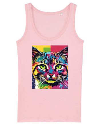 Pop Art  Cat Cotton Pink