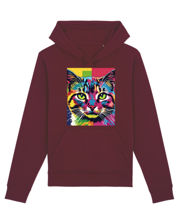 Pop Art  Cat Burgundy