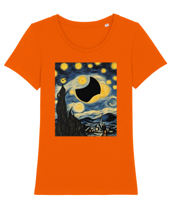 Stary Night Solar Eclipse  Bright Orange