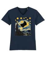 Stary Night Solar Eclipse  Tricou mânecă scurtă guler V Bărbat Presenter