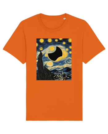 Stary Night Solar Eclipse  Bright Orange