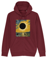 Stary Night Solar Eclipse  Hanorac cu fermoar Unisex Connector