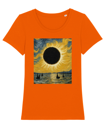 Stary Night Solar Eclipse  Bright Orange