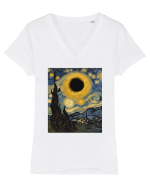Stary Night Solar Eclipse  Tricou mânecă scurtă guler V Damă Evoker