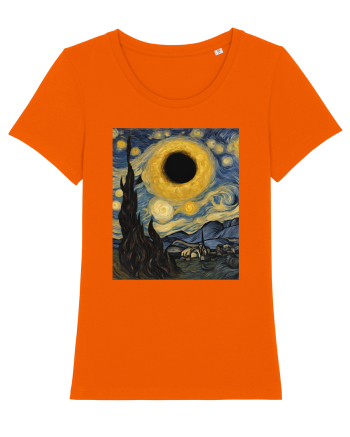 Stary Night Solar Eclipse  Bright Orange