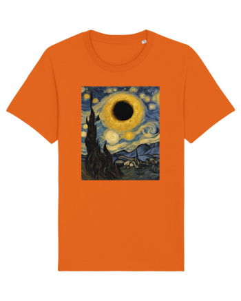 Stary Night Solar Eclipse  Bright Orange