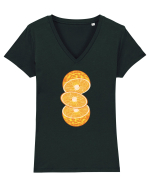 Sliced Sun Tricou mânecă scurtă guler V Damă Evoker