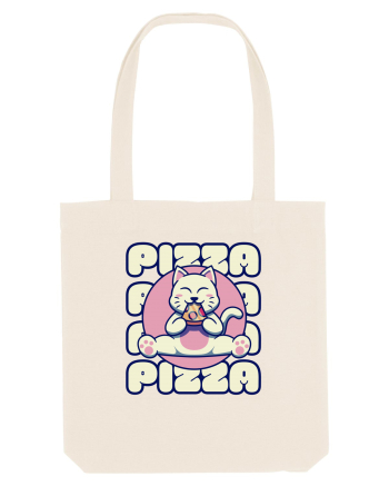 Cute kawaii cat eating pizza Natural