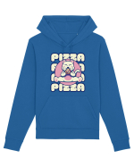 Cute kawaii cat eating pizza Hanorac Unisex Drummer