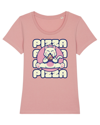 Cute kawaii cat eating pizza Canyon Pink