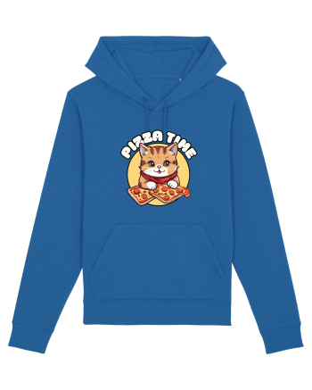 Cute kawaii cat eating pizza Royal Blue