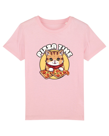 Cute kawaii cat eating pizza Cotton Pink