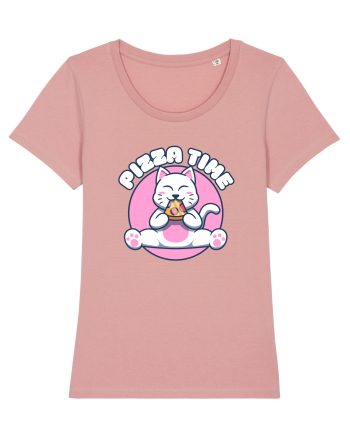 Cute kawaii cat eating pizza Canyon Pink