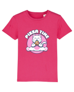 Cute kawaii cat eating pizza Tricou mânecă scurtă  Copii Mini Creator