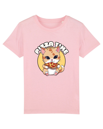 Cute kawaii cat eating pizza Cotton Pink