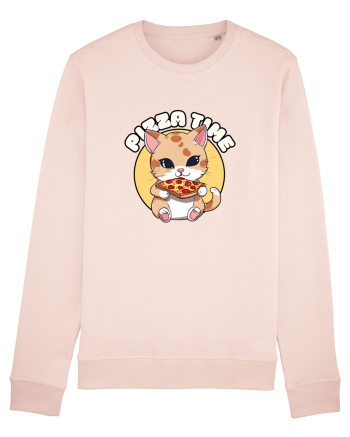 Cute kawaii cat eating pizza Candy Pink